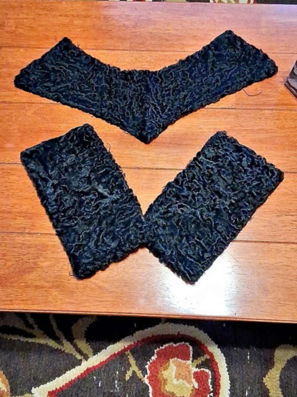 Vintage Curly Lamb Collar And Cuffs
